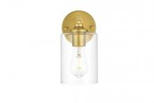 Elegant LD7315W5BRA - Mayson 1 light Brass and Clear Bath Sconce