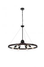 Elegant LD746D32BWD - Thora 32 inch Pendant Light in Weathered Black