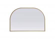 Elegant MR1B3624BRS - Metal Frame Arch Mirror 36x24 Inch in Brass