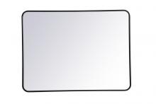 Elegant MR803040BK - Soft Corner Metal Rectangular Mirror 30x40 Inch in Black