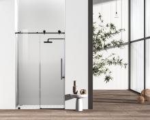 Elegant SD101-4876MBK - Frameless shower door 48 x 76 Matte Black