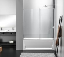 Elegant TD444-6060BNK - Frameless tub door 60 x 60 Brushed Nickel