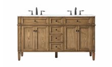 Elegant VF12560DDW - 60 inch double bathroom vanity in driftwood