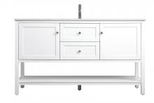 Elegant VF22260WH - 60 Inch Single Bathroom Vanity in White