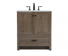 Elegant VF2830WO - 30 inch Single Bathroom Vanity in Weathered oak