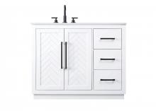 Elegant VF29042WH - 42 inch Single Bathroom Vanity in White