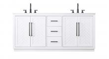 Elegant VF29072DWH - 72 inch Double Bathroom Vanity in White