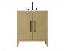 Elegant VF29330MHB - 30 Inch Single Bathroom Vanity In  Honey Brown