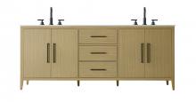 Elegant VF29384DMHB - 84 Inch Double Bathroom Vanity In Honey Brown