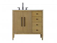 Elegant VF29636LO - 36 inch Single Bathroom Vanity in Linen Oak