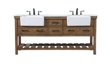 Elegant VF60172DDW - 72 inch double bathroom vanity in driftwood