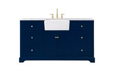 Elegant VF60260BL - 60 inch Single bathroom vanity in blue