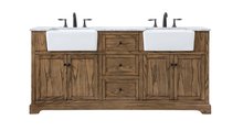 Elegant VF60272DDW - 72 inch double bathroom vanity in driftwood