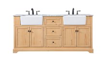 Elegant VF60272DNW - 72 inch double bathroom vanity in natural wood