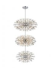 Elegant 2500G50L3C - Vera 50 Inch Three Tiers Crystal Starburst Chandelier in Chrome