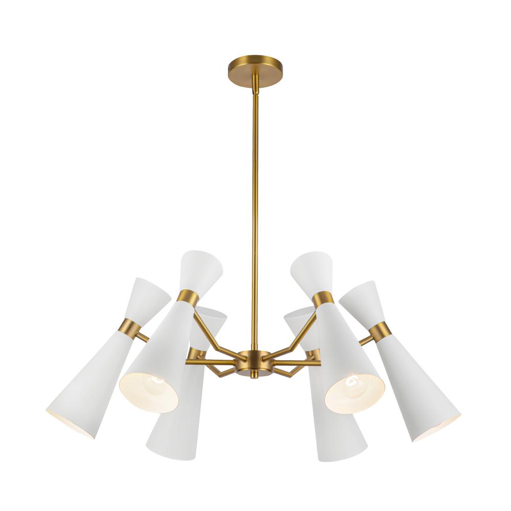 Blake 32-in White/Aged Gold Socket Chandelier