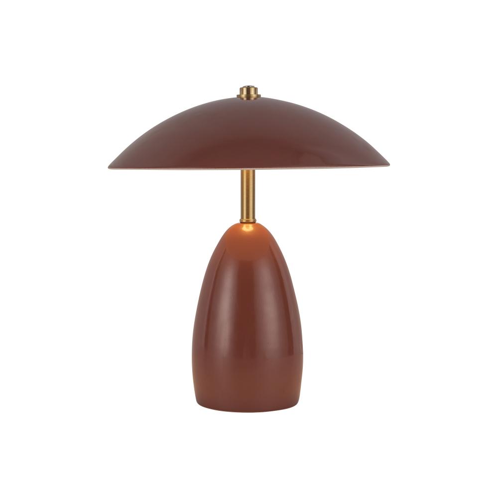 Poppy 9-in Burgundy LED Table Lamp