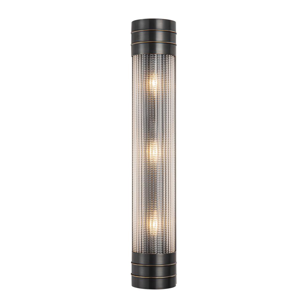 Willard 24-in Urban Bronze/Prismatic Glass 3 Lights Wall/Vanity