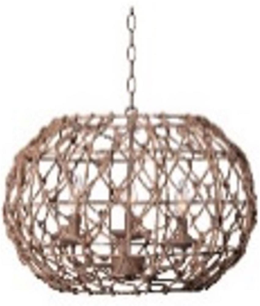 Aura 3 Light Pendant with Tan Finish and Natural Tan Rope Shade