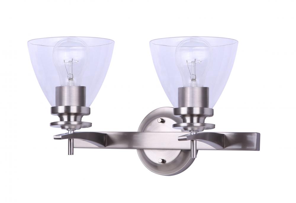 IVL256A02BN-RG, 2 Light Vanity, Nickel Finish