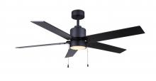 Canarm CF52ROM5BK-ES - Castly 52 in. Indoor Matte Black Standard Ceiling Fan with Soft White Integrated LED