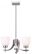 Canarm ICH1077A03BN - MACK, ICH1077A03BN -G-, 3 Lt Rod Chandelier, Up and Down, Flat Opal Glass, 100W Type A, 18inch W x 1