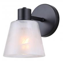 Canarm IVL1151A01BK - LUELLE 6 in. 1 Light Black Sconce with Clear Glass Shade