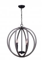 Canarm IPL673B04BKD20 - Armelle 4 Light Pendant, Wood Finish