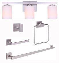 Canarm R5JAE-BN - Bath Accessories and Vanity Combo, JAE BN Color, Towel Ring, Robe Hook, Tissue Holder, Towel Bar