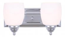 Canarm IVL259A02CH - Griffin, 2 Light Vanity, Flat Opal Glass, 100 W Type A, 14" W x 7 1/4" H x 7 1/4" D