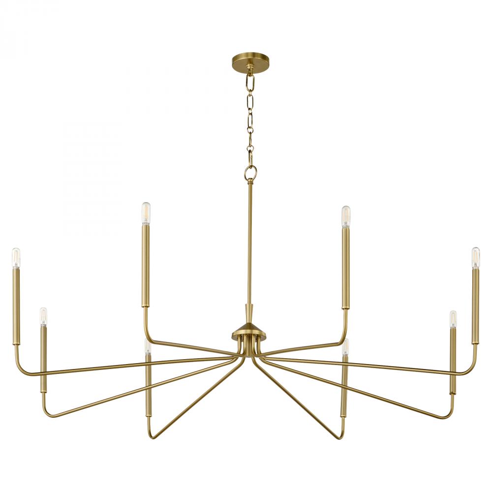 Providence 8 Light Chandelier, Aged Brass