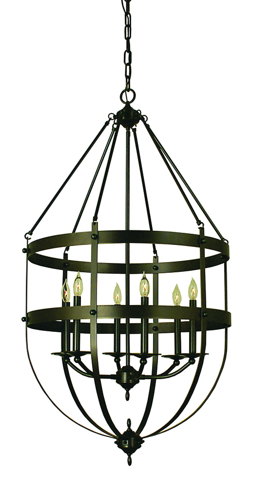 6-Light Antique Brass Hannover Foyer Chandelier