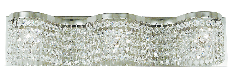 3-Light Polished Silver Princessa Sconce