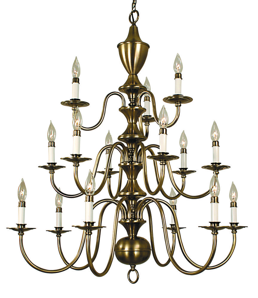 15-Light Satin Pewter Jamestown Foyer Chandelier