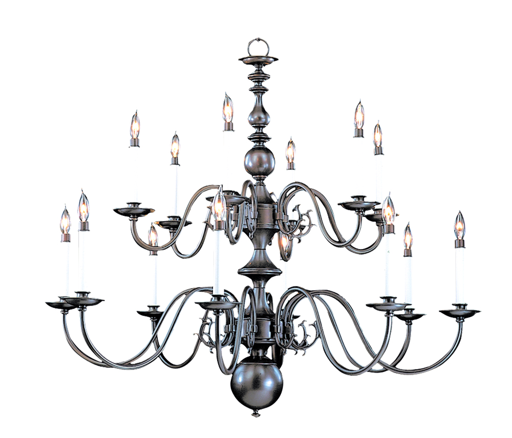 14-Light Mahogany Bronze Jamestown Foyer Chandelier