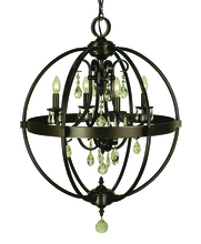 Framburg 1064 PN - 4-Light Polished Nickel Compass Dining Chandelier