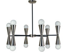 Framburg 3036 PN/MBLACK - 12-Light Polished Nickel/Matte Black Equinox Chandelier