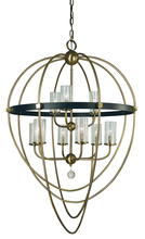 Framburg 3049 AB/MBLACK - 9-Light Antique Brass/Matte Black Margaux Chandelier