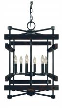 Framburg 5276 MBLACK - 6-Light Matte Black Rustic Chic Chandelier