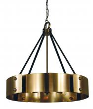 Framburg 5298 AB/MBLACK - 8-Light Antique Brass/Matte Black Lasalle Chandelier