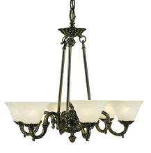 Framburg 7886 MB/WH - 6-Light Mahogany Bronze Napoleonic Dining Chandelier