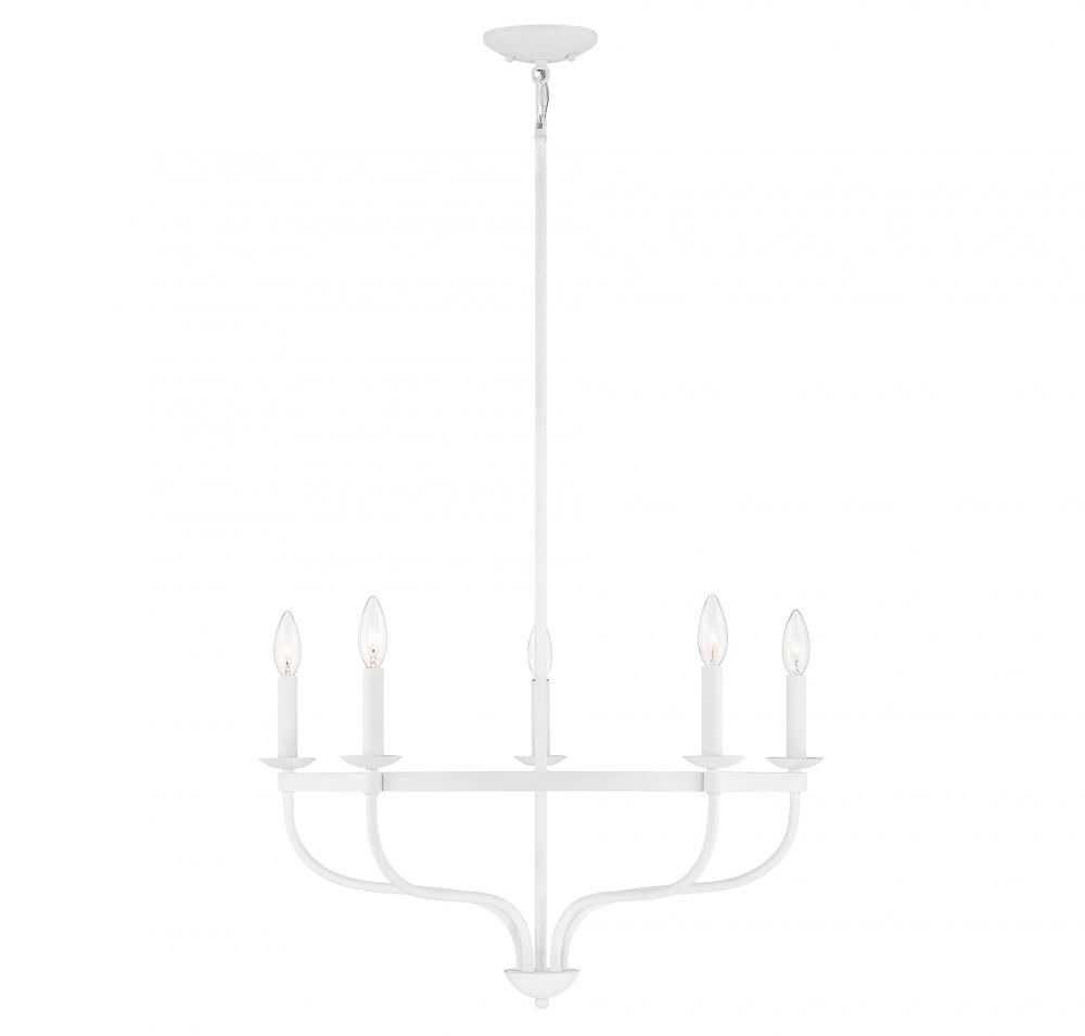 5-Light Chandelier in Bisque White