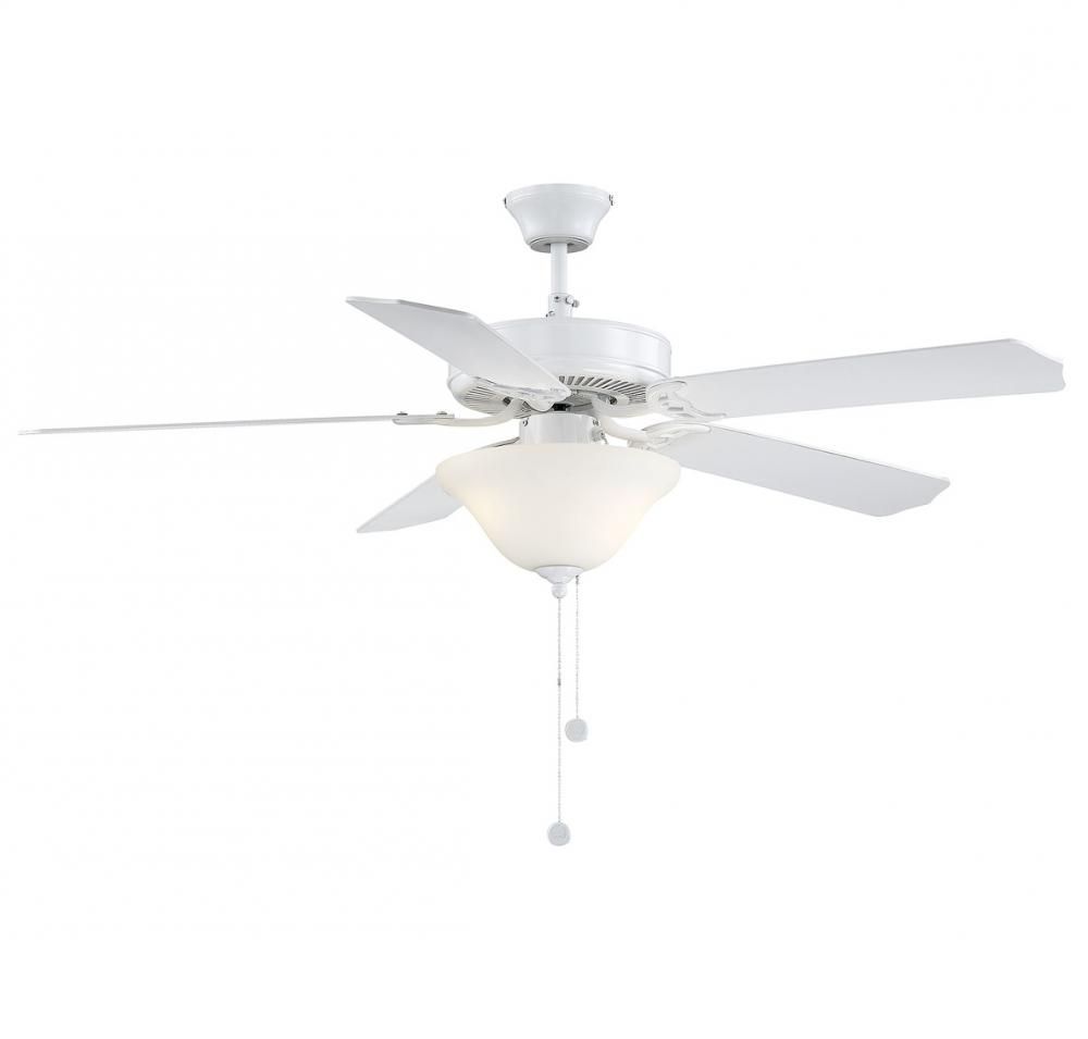 52" 2-Light Ceiling Fan in White