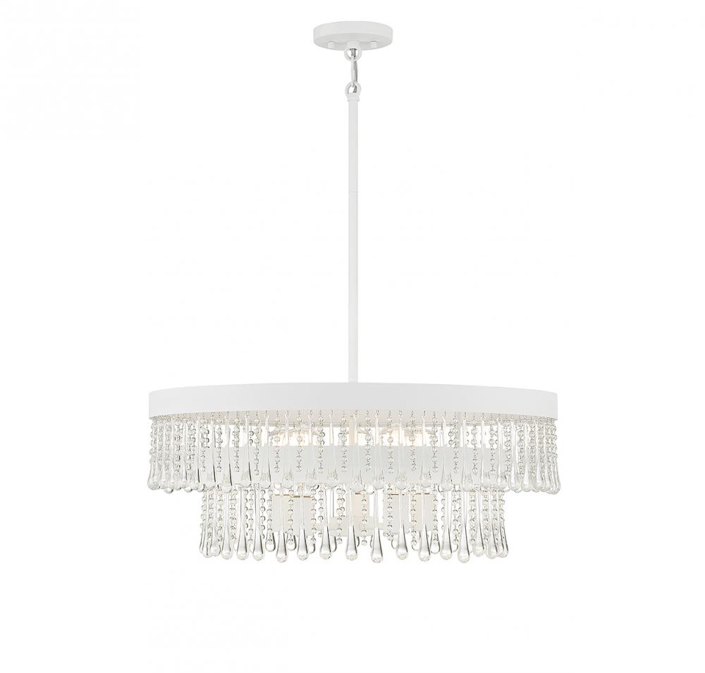 6-Light Pendant in Bisque White