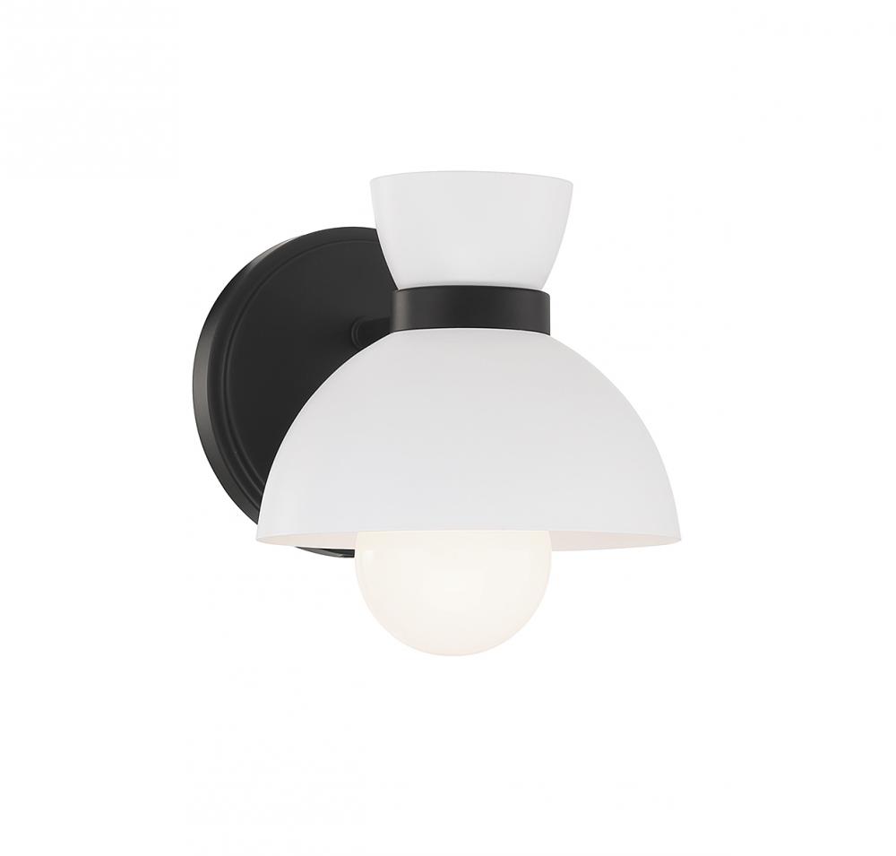 1-Light Wall Sconce in Matte Black