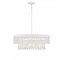 Savoy House Meridian M7038BQW - 6-Light Pendant in Bisque White