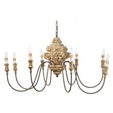 Regina Andrew 16-1018 - Regina Andrew Wood Carved Chandelier