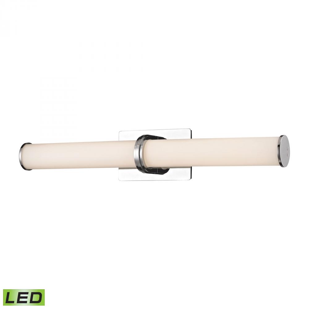 Baton Led Wall Sconce - 17.5W White Opal Glass with Chrome Finish