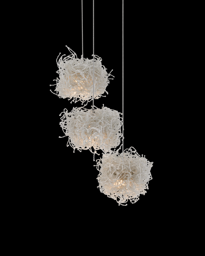 Birds Nest 3-Light Round Multi-Drop Pendant