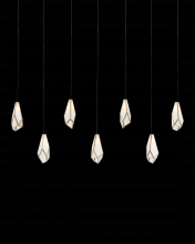 Currey 9000-1072 - Glace White 7-Light Linear Multi-Drop Pendant